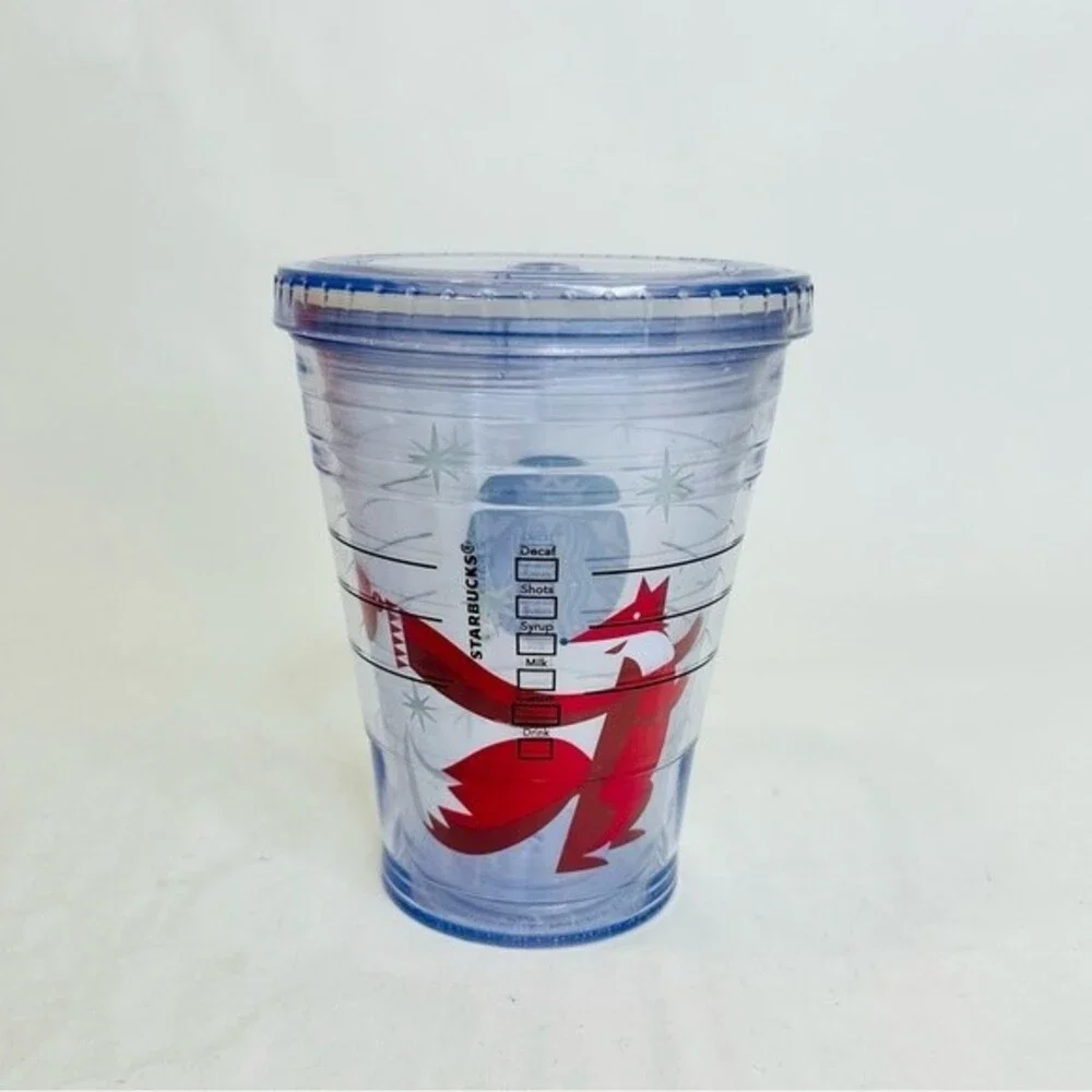 Starbucks 2012 12oz Holiday Tumbler Red Fox